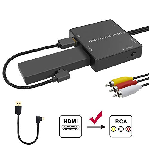 HDMI to RCA Converter Compatible for Fire Stick, HDMI to AV, HDMI to