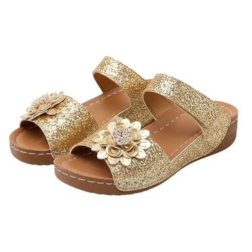 Sandales compensées femme en cuir synthétique à bout ouvert pour l'été