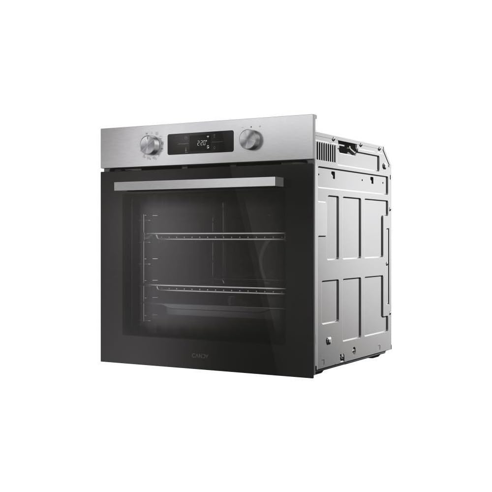 Candy Bake 800 Forno Elettrico da incasso, 78 Litri, Classe A++, 6 livelli di cottura, 12 modalità di cottura, Funzione Pizza, Connesso, 59,5x59,5x56,8 cm, Nero/Acciaio Inox - CA6 N5B3EYTX