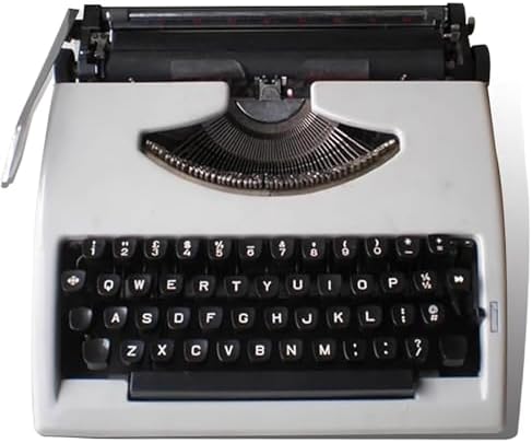 Retro Portable Manual Typewriter Machine - Vintage White Typewriter with Ribbon for Typing Letters & Notes, Perfect for Home/Office Decor & Collectors