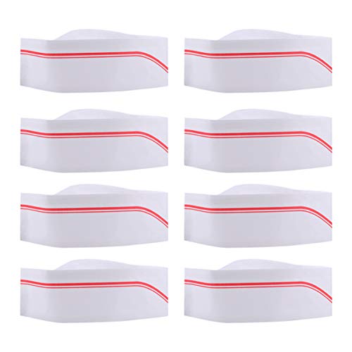UPKOCH 50pcs Chef Hats Paper Disposable for Restaurants Home Kitchen Birthday Christmas Festival Wedding Party Kitchen Accessories Red