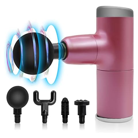 Mini Massage Gun Deep Tissue Massager, Athlete Dedicated Handheld Massage Gun, Portable Percussion Muscle Massage Gun, Pain Relief Therapy and Relaxation, for Travel, Home, Office, Gym and More(Pink) Cover