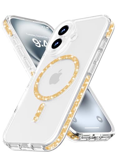 Coque iPhone 16 paillettes scintillantes compatible chargeur MagSafe