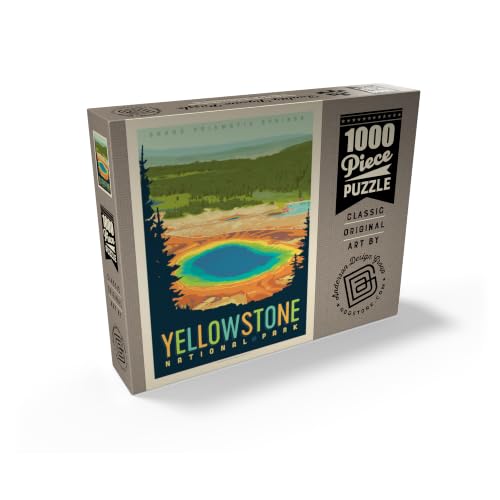 MyPuzzle Yellowstone National Park: Grand Prismatic Springs, Vintage Poster - Premium 1000 Piece Jigsaw Puzzle for Adults by MyPuzzle.com - Image 2