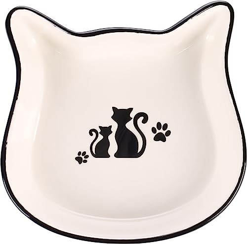FEEDING AND DRINKING BOWL CAT NONA CERAMIC BLACK-WHITE HEAD 250ML 13,5x13x3,5CM - Image 2