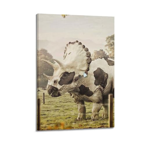 Toile Triceratops style moderne cadre élégant décoration esthétique de qualité