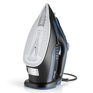 Sundu Steam Iron for Clothes with Rapid Heating Ceramic Coated Soleplate, 1700W with Precise Thermostat Dial, Self-Cleaning, Auto-Off, 15.21oz Water Tank for Home Clothes Ironing Use, Blue