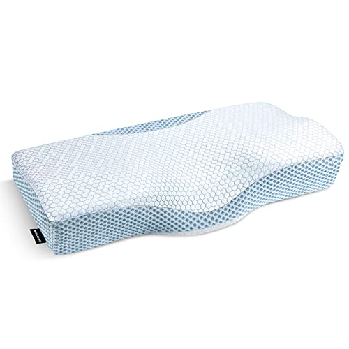 Cervical Memory Foam Pillow, Mokaloo Neck Contour Orthopedic Pillow for Neck Pain Relief, Cervical Pillow for Sleeping Side, Back and Stomach Sleeper, Oeko-TEX and CertiPUR-US Certified (Queen Size) Cervical Memory Foam Pillow, Mokaloo Neck Contour Orthopedic Pillow for Neck Pain Relief, Cervical Pillow for Sleeping Side, Back and Stomach Sleeper, Oeko-TEX and CertiPUR-US Certified (Queen Size)