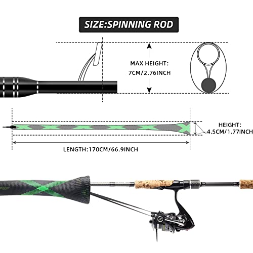 Image of SF Fishing Rod Sock Fishing Rod Sleeve Rod Cover Braided Mesh Rod Protector Pole Gloves Fishing Tools for Spinning Fishing Rod,Casting Rod,Musky Rod, Ice Rod, Fly Rod, Spey Rod