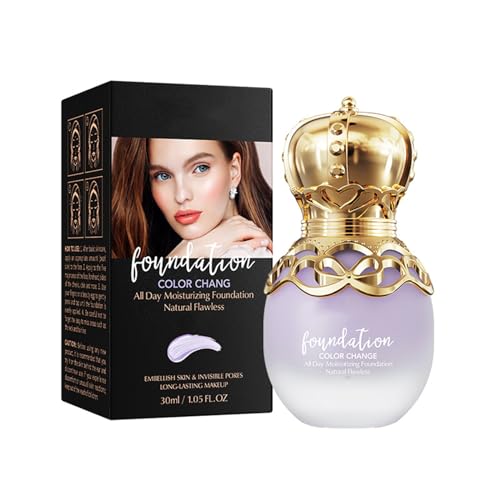 Color Changing Foundation High Coverage Long-Lasting Moisturizing Self Adjusting Foundation