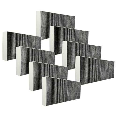 vhbw 8x Aktivkohlefilter kompatibel mit Bosch DFR097T50, DFS067E50, DFR097E50, DFR097A52, DFS067K51 Dunstabzugshaube - 46 x 19,1 x 5 cm