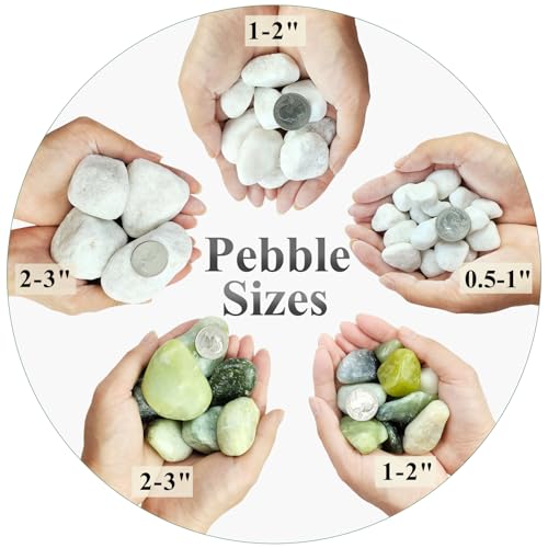 FANTIAN 5 lbs White Pebbles for Indoor Plants, 0.5-1 Inch Pea Gravel Stones for Planters, Decorative River Rocks for Succulent, Cactus, Vases, Aquariums, Crafting and Garden Landscaping - Thumbnail 4