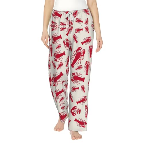 Pantalon de pyjama femme homard rouge, le cadeau de Noël idéal pour elle