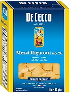 De Cecco Semonlina Pasta, Mezzi Rigatoni No.26, 1 Pound (Pack of 5)