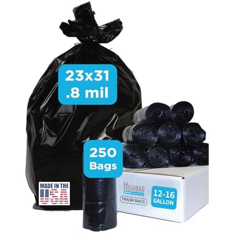 Highbar Select Durable Black Trash Bags Cover