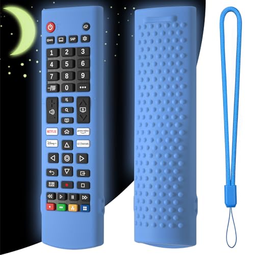 Hi Color Silicone Case Cover for LG TV Remote AKB75095307 AKB75375604 AKB74915305 Silicone Protective Sleeve for LG Smart TV (Glow Blue)
