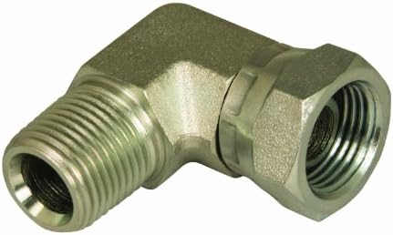 Apache 39005075 3/8" Male Pipe x 3/8" Female Pipe Swivel 90° Hydraulic Adapter (Style 1501)