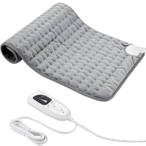 Manta eléctrica NYSDM con Apagado automático, Almohadilla térmica Desmontable y Lavable, Alivia el Dolor de Espalda y los Dolores musculares