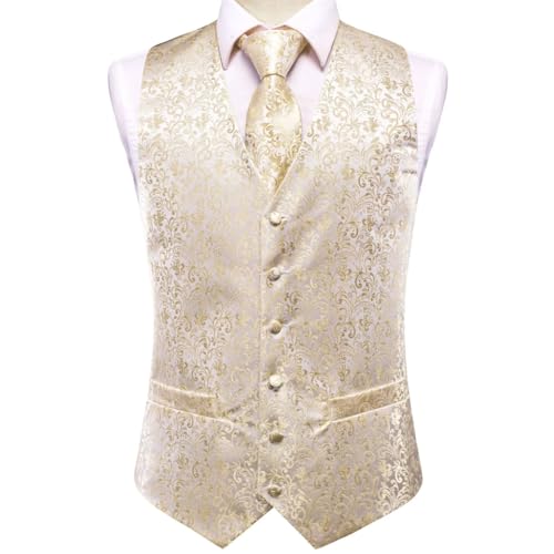 Men's Elegant Suit Vest and Tie Set with Accessories for Business or Groomsmen Wear3