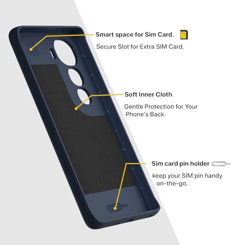 Image of Pikkme Back Cover for Vivo Y400 Pro 5G Camera Protection 3D Hexa Cube Design Silicone Protective Bumper Case (Blue)