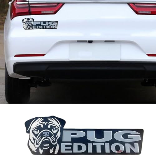 Lusebiy Dog Edition Car Badges, 3D Pug Emblem, Universal Fit, Automotive Decals, Fun Animal Decor, Car Truck Rv Boat Exterior Decoration