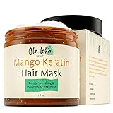 Maschera nutriente per capelli alla cheratina di mango, trattamento di riparazione profonda per capelli secchi e danneggiati, trattamento proteico per cuoio capelluto e capelli, 7 flaconi