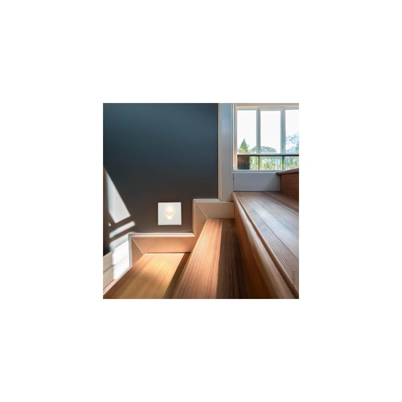 Spot LED Encastrable 3W Carré Blanc - Lumière Neutre 4200K Pour Escalier Et Plafond
