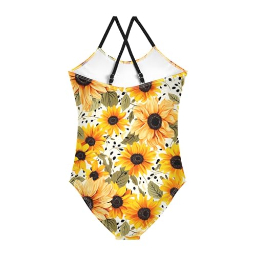 Flowers Sunflower Girls One Piece Swimsuit Beach Swimwear 208576052