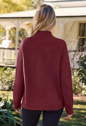 Image of MEROKEETY Women's Turtleneck Long Sleeve Sweater 2025 Fall Cozy Knit Loose Casual Trendy Pullover Tops Winter Clothes