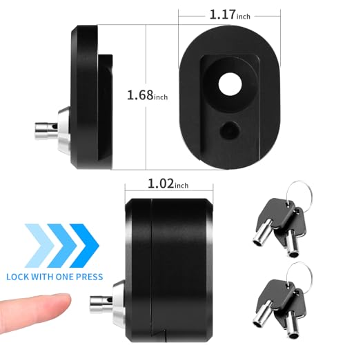 Image of Fish Finder Lock,2 Pack Oval Aluminum Fishing Graph Lock for Securing Fishing Unit to Gimbal Mount for Garmin,Humminbird,Lowrance Sonars (Black)