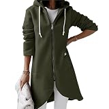 Cuawana Sudadera para mujer, color sólido, cremallera completa, sudadera con capucha, chaqueta para mujer, cremallera, con capucha, informal, de gran tamaño