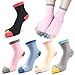 Produktbild REKYO 5 Paar Damen fünf Finger Zehen-Socken für Frauen Mädchen Baumwolle, Damen Casual Low Cut Ankle Socks weich und atmungsaktiv Größe 35-42 (Farbe)