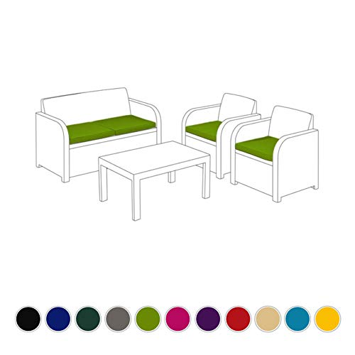 Gardenista Almohadillas de Cojín para Muebles Rattan de Jardín | Cojines de Jardín para Carolina | Almohadilla de Silla de Terraza Agua Resistente | Ligero y Durable | 4 Piezas (Lime)