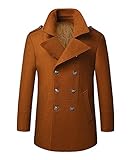 Männer Dufflecoat Zweireiher - passend zur Jeanshose, Chinohose sowie über Anzug, Hemd, Pullover, Langarmshirt. Die angenehme, leichte Wollmischung macht den Businessmantel im Herbst, Winter & im Übergang tragbar