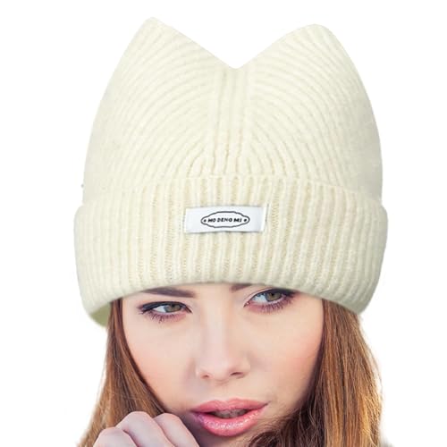 Gorro de invierno con orejas de gato para evitar el frío en la cabeza