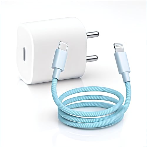 Image of Addtam Original 20W Charger Adapter with 1M Lightning Cable Compatible with iPhone 14 /14 Plus /14 Pro /14 Pro Max /13 /13 mini /13 Pro /13 Pro Max /12 /12 mini /12 Pro /12 Pro Max /11|20watt Fast Charging-Blue