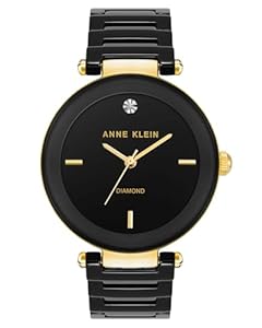 Anne Klein Women's Ceramic Bracelet Watch, AK/1018BKBK