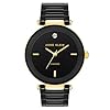 Anne Klein Women’s Black Ceramic Bracelet Watch with Diamond Accent