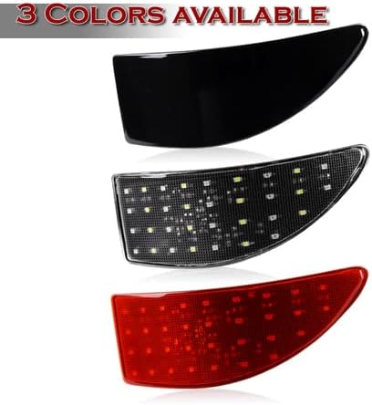 Pair LED Rear Bumper Reflector Brake Stop Light Replacement Compatible with 2006-2013 Lexus IS250 IS350, 2007 2008 2009 2010 2011 2012 (Smoke Lens)