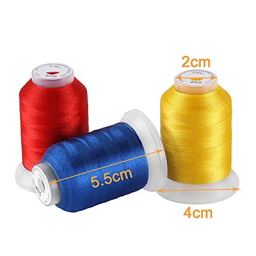 New brothread 50 Spools Embroidery Machine Thread Kit Including 40 Colors+8 Variegated Colors+2 Metallic Colors are Compatible with Janome Singer Pfaff Husqvarna Embroidery Sewing Machines