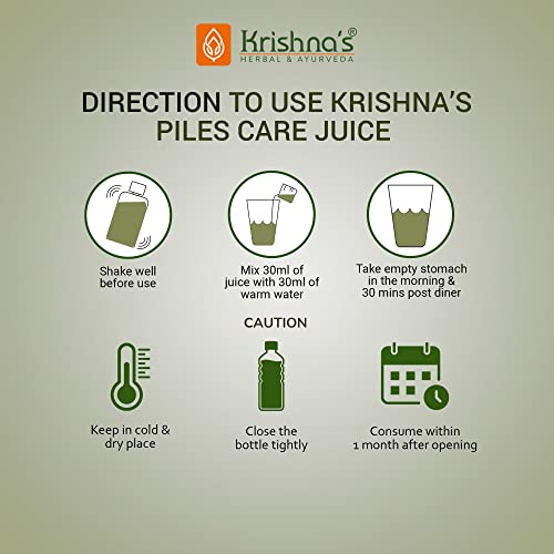 Image of KRISHNA'S HERBAL & AYURVEDA Piles Care Juice - 1000 Ml, Ayurvedic Piles Care Expert, Goodness Of Chitrak Mool, Bachh, Kutaj, Bilav & 6 Other Herbs