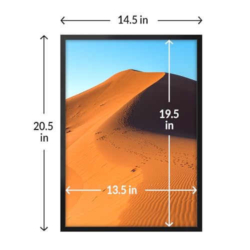 LaVie Home 14x20 Picture Frame for Wall Display, 14x20 Black Picture Frame with HD Plexiglas, 14 x 20 Poster Frame 1 Pack, Display Frame for Vertical or Horizontal, Classic Collection