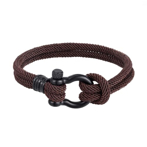 Bracelet pour homme avec boucle fer à cheval noir idéal pour un look chic au quotidien