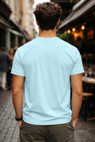 Image of INKKR Regular Fit Half Sleeves Round Neck Typographic Printed Cotton T-Shirt