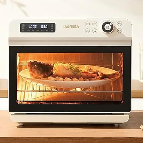 IAGREEA 38QT Convection Toaster Oven, 9-in-1 Digital Convection Oven Countertop, Stainless Steel Oven Air Fryer with 75 Recipes,4-Control Cover