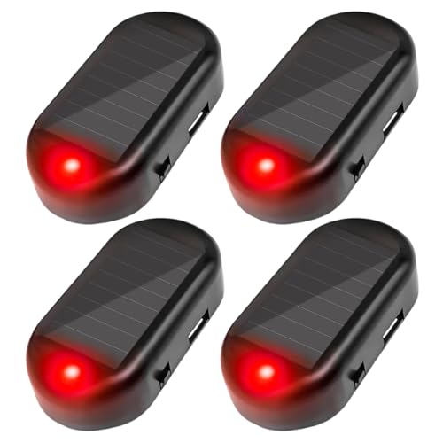 NHQZ 4 Stück Alarmanlage Auto,Anti Diebstahl Blinklampe,Solar Power...