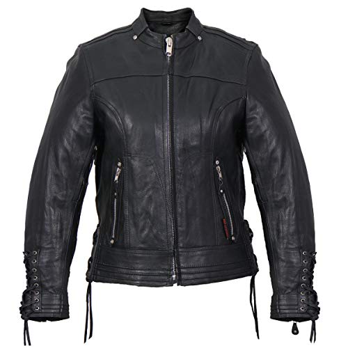 Hot Leathers Women's Leather Lace-Up Sleeves Jacket