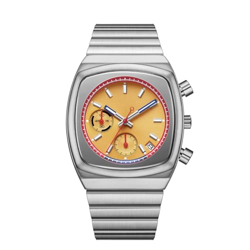 Image of CILOA Mens Watches Chronograph Stainless Steel Waterproof Date Analog Business Fashion Wristwatch for Men