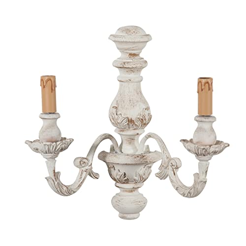 Biscottini Applique shabby 36x22x36 cm | Lampada vintage | Applique da parete interno stile barocco