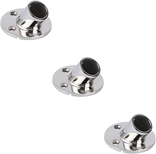 Sosoport 2 pcs 316 Component appendix fitting tube pipeline Yacht Round Pipe Base yacht boat yacht bottom of boat 60 Boat Rail Fitting connector Mirror Polishing Yacht Pipe Base